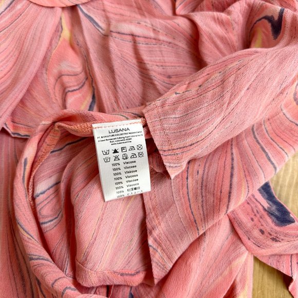 NWT Lusana Willow rap Skirt Pink Marble Eve Pattern Size S - Picture 4 of 7